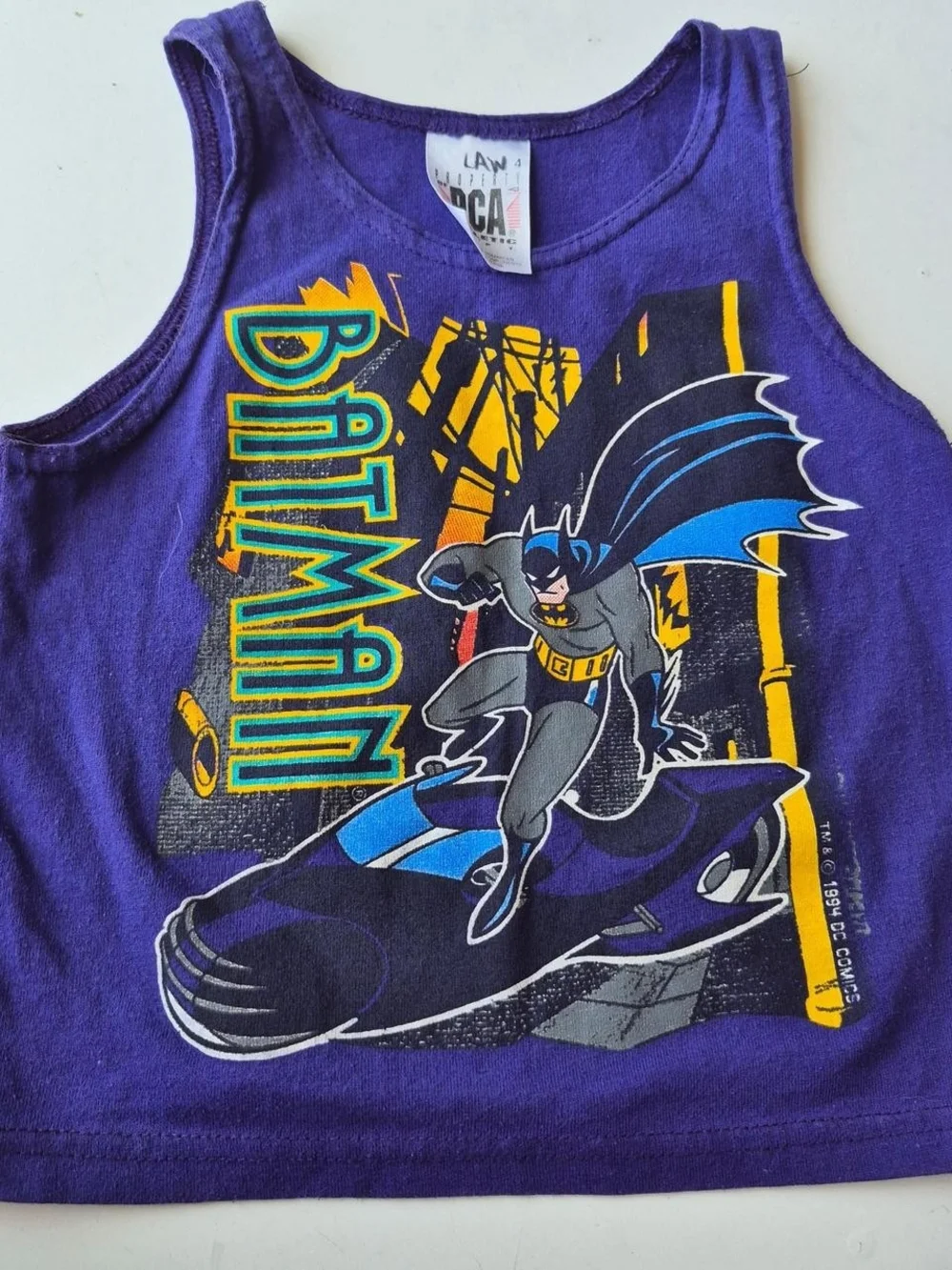 1994 Batman Purple Tank Top and Teal Shorts Set for Kids